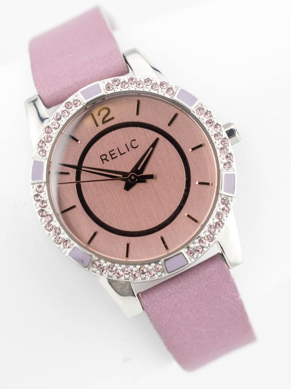 Relic ZR12011 Genuine Leather Band Quartz Analog Women's Watch New Battery